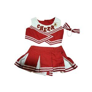 Build a Bear Cheerleader Outfit Red Hair Bow